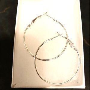 Beautiful Silver Color Hoop Earrings